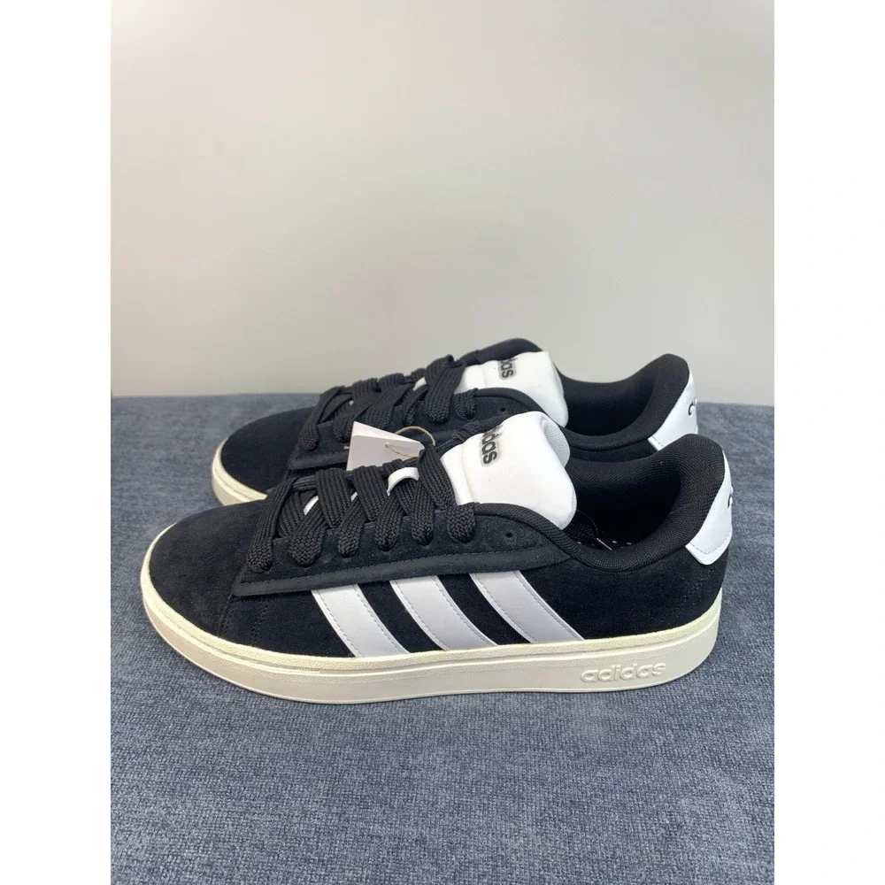 Adidas Grand Court Alpha 0 Mens 9.5 Black Suede Tennis Sneakers‎ JH7235 NEW